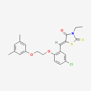 (5Z)-5-[[5-chloro-2-[2-(3,5-dimethylphenoxy)ethoxy]phenyl]methylidene]-3-ethyl-2-sulfanylidene-1,3-thiazolidin-4-one