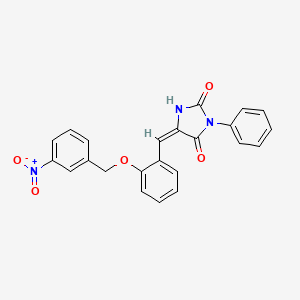 molecular formula C23H17N3O5 B4991542 (5E)-5-{2-[(3-nitrobenzyl)oxy]benzylidene}-3-phenylimidazolidine-2,4-dione 