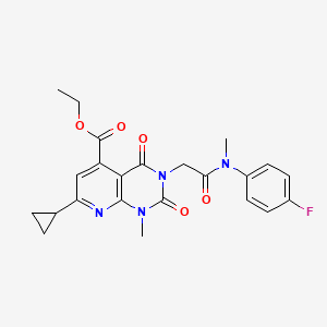 ETHYL 7-CYCLOPROPYL-3-{[(4-FLUOROPHENYL)(METHYL)CARBAMOYL]METHYL}-1-METHYL-2,4-DIOXO-1H,2H,3H,4H-PYRIDO[2,3-D]PYRIMIDINE-5-CARBOXYLATE