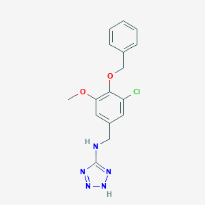 molecular formula C16H16ClN5O2 B499159 N-[4-(benzyloxy)-3-chloro-5-methoxybenzyl]-1H-tetrazol-5-amine CAS No. 881039-93-6