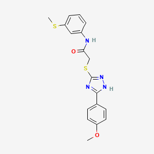 molecular formula C18H18N4O2S2 B4991593 2-{[5-(4-methoxyphenyl)-4H-1,2,4-triazol-3-yl]sulfanyl}-N-[3-(methylsulfanyl)phenyl]acetamide 