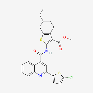 Methyl 2-({[2-(5-chlorothiophen-2-yl)quinolin-4-yl]carbonyl}amino)-6-ethyl-4,5,6,7-tetrahydro-1-benzothiophene-3-carboxylate