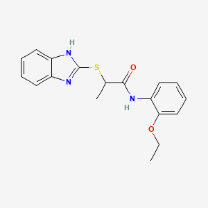 molecular formula C18H19N3O2S B4991619 2-(1H-benzimidazol-2-ylsulfanyl)-N-(2-ethoxyphenyl)propanamide 