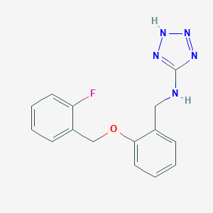 molecular formula C15H14FN5O B499162 N-{2-[(2-fluorobenzyl)oxy]benzyl}-N-(2H-tetraazol-5-yl)amine 
