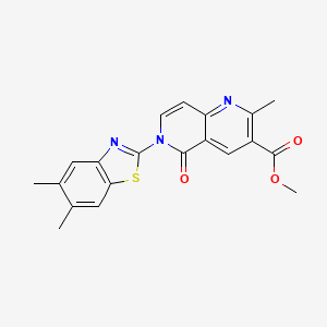 methyl 6-(5,6-dimethyl-1,3-benzothiazol-2-yl)-2-methyl-5-oxo-5,6-dihydro-1,6-naphthyridine-3-carboxylate