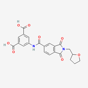 molecular formula C22H18N2O8 B4991629 5-({[1,3-dioxo-2-(tetrahydrofuran-2-ylmethyl)-2,3-dihydro-1H-isoindol-5-yl]carbonyl}amino)benzene-1,3-dicarboxylic acid CAS No. 5731-57-7