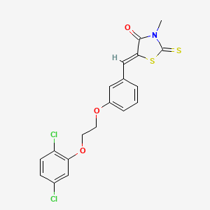 molecular formula C19H15Cl2NO3S2 B4991637 (5Z)-5-[[3-[2-(2,5-dichlorophenoxy)ethoxy]phenyl]methylidene]-3-methyl-2-sulfanylidene-1,3-thiazolidin-4-one 