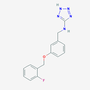 molecular formula C15H14FN5O B499164 N-{3-[(2-fluorobenzyl)oxy]benzyl}-1H-tetrazol-5-amine 