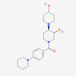 molecular formula C22H33N3O3 B4991647 (3'R*,4'R*)-1'-[4-(1-piperidinyl)benzoyl]-1,4'-bipiperidine-3',4-diol 