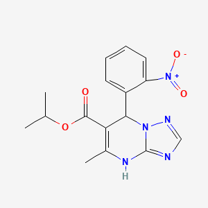 molecular formula C16H17N5O4 B4991659 isopropyl 5-methyl-7-(2-nitrophenyl)-4,7-dihydro[1,2,4]triazolo[1,5-a]pyrimidine-6-carboxylate 