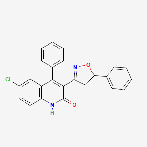 6-chloro-4-phenyl-3-(5-phenyl-4,5-dihydro-1,2-oxazol-3-yl)-1,2-dihydroquinolin-2-one