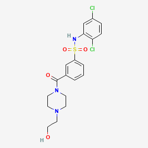 N-(2,5-dichlorophenyl)-3-[4-(2-hydroxyethyl)piperazine-1-carbonyl]benzenesulfonamide