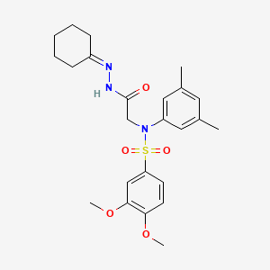 N-[2-(2-cyclohexylidenehydrazino)-2-oxoethyl]-N-(3,5-dimethylphenyl)-3,4-dimethoxybenzenesulfonamide