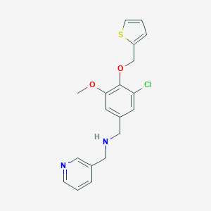 molecular formula C19H19ClN2O2S B499175 [3-Chloro-5-methoxy-4-(2-thienylmethoxy)benzyl](pyridin-3-ylmethyl)amine 