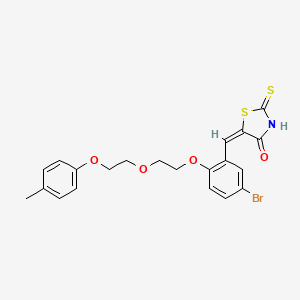 molecular formula C21H20BrNO4S2 B4991766 (5E)-5-[(5-Bromo-2-{2-[2-(4-methylphenoxy)ethoxy]ethoxy}phenyl)methylidene]-2-sulfanylidene-1,3-thiazolidin-4-one 