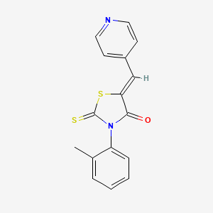 molecular formula C16H12N2OS2 B4991783 3-(2-methylphenyl)-5-(4-pyridinylmethylene)-2-thioxo-1,3-thiazolidin-4-one 