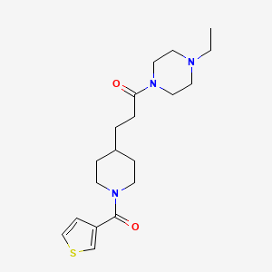 molecular formula C19H29N3O2S B4991808 1-ethyl-4-{3-[1-(3-thienylcarbonyl)-4-piperidinyl]propanoyl}piperazine 