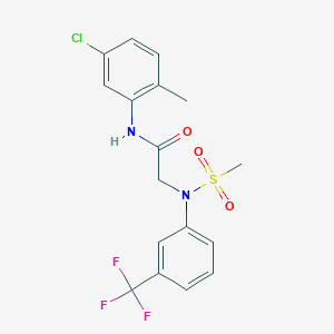 molecular formula C17H16ClF3N2O3S B4991827 N~1~-(5-chloro-2-methylphenyl)-N~2~-(methylsulfonyl)-N~2~-[3-(trifluoromethyl)phenyl]glycinamide 