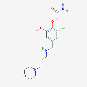 molecular formula C17H26ClN3O4 B499183 2-[2-Chloro-6-methoxy-4-({[3-(4-morpholinyl)propyl]amino}methyl)phenoxy]acetamide 
