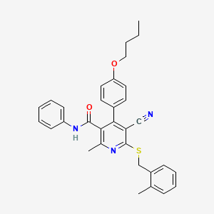 4-(4-butoxyphenyl)-5-cyano-2-methyl-6-[(2-methylbenzyl)thio]-N-phenylnicotinamide