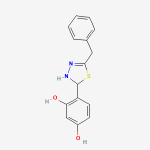 molecular formula C15H14N2O2S B4991861 4-(5-Benzyl-2,3-dihydro-1,3,4-thiadiazol-2-yl)benzene-1,3-diol 