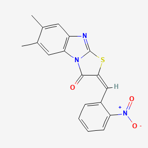 6,7-dimethyl-2-(2-nitrobenzylidene)[1,3]thiazolo[3,2-a]benzimidazol-3(2H)-one