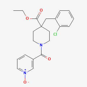 molecular formula C21H23ClN2O4 B4991871 ethyl 4-(2-chlorobenzyl)-1-[(1-oxido-3-pyridinyl)carbonyl]-4-piperidinecarboxylate 