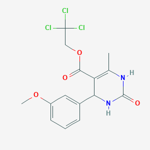 molecular formula C15H15Cl3N2O4 B4991884 2,2,2-Trichloroethyl 4-(3-methoxyphenyl)-6-methyl-2-oxo-1,2,3,4-tetrahydropyrimidine-5-carboxylate 