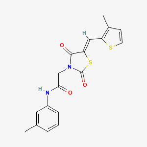 molecular formula C18H16N2O3S2 B4991891 N-(3-methylphenyl)-2-{(5Z)-5-[(3-methylthiophen-2-yl)methylidene]-2,4-dioxo-1,3-thiazolidin-3-yl}acetamide 