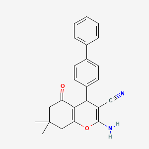 molecular formula C24H22N2O2 B4991904 4-([1,1'-Biphenyl]-4-yl)-2-amino-7,7-dimethyl-5-oxo-5,6,7,8-tetrahydro-4H-chromene-3-carbonitrile 