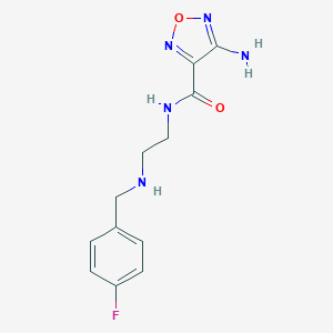 molecular formula C12H14FN5O2 B499194 4-amino-N-{2-[(4-fluorobenzyl)amino]ethyl}-1,2,5-oxadiazole-3-carboxamide 