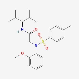 molecular formula C23H32N2O4S B4991942 N-(2,4-DIMETHYLPENTAN-3-YL)-2-[N-(2-METHOXYPHENYL)4-METHYLBENZENESULFONAMIDO]ACETAMIDE 