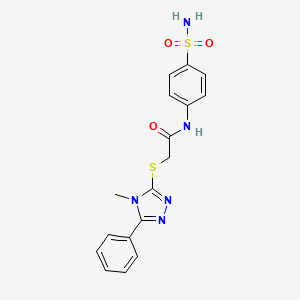 2-[(4-methyl-5-phenyl-4H-1,2,4-triazol-3-yl)sulfanyl]-N-(4-sulfamoylphenyl)acetamide