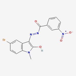 N'-(5-bromo-1-methyl-2-oxo-1,2-dihydro-3H-indol-3-ylidene)-3-nitrobenzohydrazide