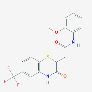 N-(2-ethoxyphenyl)-2-[3-oxo-6-(trifluoromethyl)-3,4-dihydro-2H-1,4-benzothiazin-2-yl]acetamide