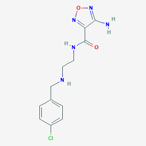 molecular formula C12H14ClN5O2 B499197 4-amino-N-{2-[(4-chlorobenzyl)amino]ethyl}-1,2,5-oxadiazole-3-carboxamide 