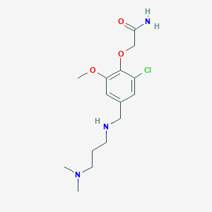 molecular formula C15H24ClN3O3 B499198 2-[2-Chloro-4-({[3-(dimethylamino)propyl]amino}methyl)-6-methoxyphenoxy]acetamide CAS No. 875005-91-7