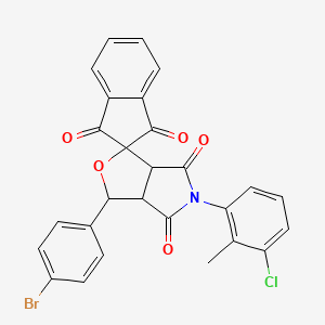 3-(4-BROMOPHENYL)-5-(3-CHLORO-2-METHYLPHENYL)-1',3,3',3A,4,5,6,6A-OCTAHYDROSPIRO[FURO[3,4-C]PYRROLE-1,2'-INDENE]-1',3',4,6-TETRONE