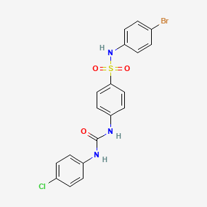 molecular formula C19H15BrClN3O3S B4991998 N-(4-bromophenyl)-4-({[(4-chlorophenyl)amino]carbonyl}amino)benzenesulfonamide 