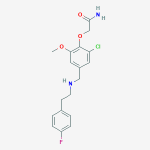 molecular formula C18H20ClFN2O3 B499201 2-[2-Chloro-4-({[2-(4-fluorophenyl)ethyl]amino}methyl)-6-methoxyphenoxy]acetamide 