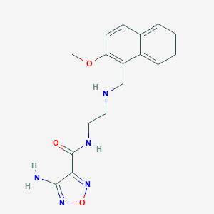 molecular formula C17H19N5O3 B499204 4-amino-N-(2-{[(2-methoxy-1-naphthyl)methyl]amino}ethyl)-1,2,5-oxadiazole-3-carboxamide 