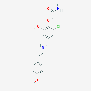 molecular formula C19H23ClN2O4 B499205 2-[2-Chloro-6-methoxy-4-({[2-(4-methoxyphenyl)ethyl]amino}methyl)phenoxy]acetamide 