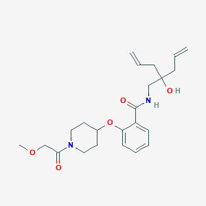 molecular formula C23H32N2O5 B4992061 N-(2-allyl-2-hydroxy-4-penten-1-yl)-2-{[1-(methoxyacetyl)-4-piperidinyl]oxy}benzamide 