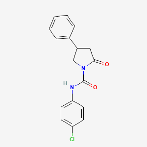 molecular formula C17H15ClN2O2 B4992066 N-(4-chlorophenyl)-2-oxo-4-phenylpyrrolidine-1-carboxamide 