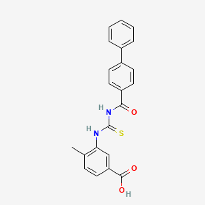 3-({[(4-biphenylylcarbonyl)amino]carbonothioyl}amino)-4-methylbenzoic acid