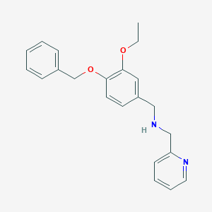 molecular formula C22H24N2O2 B499209 1-[4-(benzyloxy)-3-ethoxyphenyl]-N-(pyridin-2-ylmethyl)methanamine 