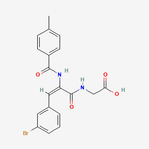 2-[[(E)-3-(3-bromophenyl)-2-[(4-methylbenzoyl)amino]prop-2-enoyl]amino]acetic acid