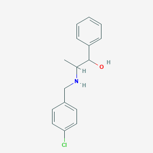 molecular formula C16H18ClNO B499210 2-[(4-Chlorobenzyl)amino]-1-phenylpropan-1-ol 