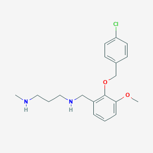 molecular formula C19H25ClN2O2 B499211 N-{2-[(4-chlorobenzyl)oxy]-3-methoxybenzyl}-N-[3-(methylamino)propyl]amine 