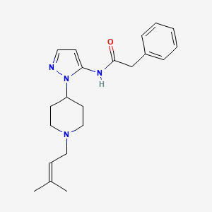 N-[2-[1-(3-methylbut-2-enyl)piperidin-4-yl]pyrazol-3-yl]-2-phenylacetamide